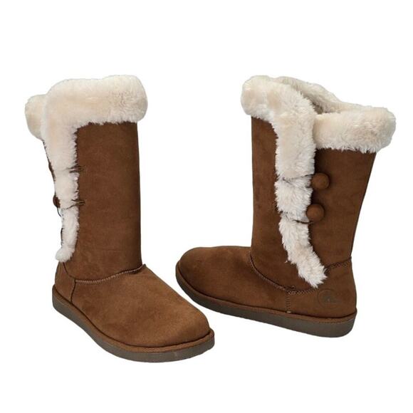 Airwalk Meila Winter Boots Brown Mid Calf Button Closure MSRP 49.99 Women's 8 - Picture 1 of 10